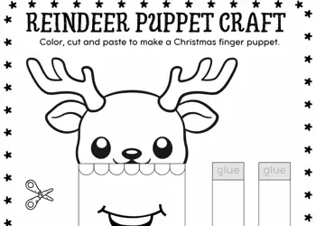 Printable Paper Reindeer Christmas Puppet - Festive DIY Craft for Kids